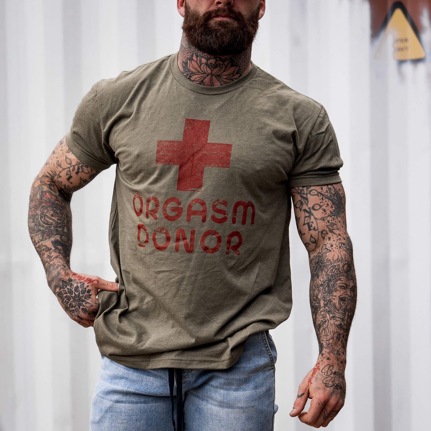 Orgasm Donor Red Cross Men's T-Shirt