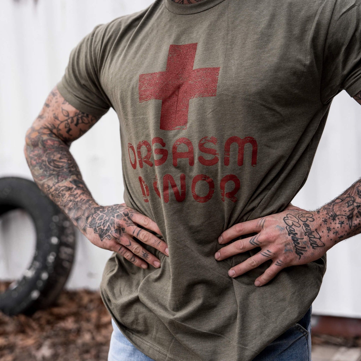 Orgasm Donor Red Cross Men's T-Shirt