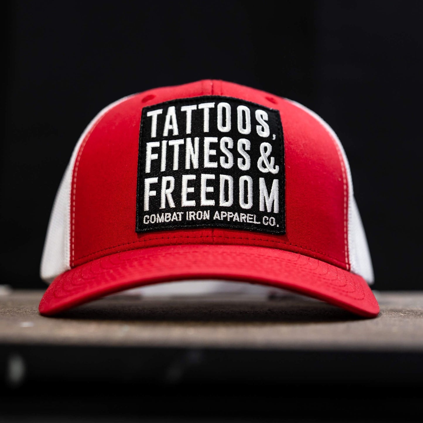 Tattoos, Fitness, & Freedom Black Patch Mid-Profile Mesh Snapback