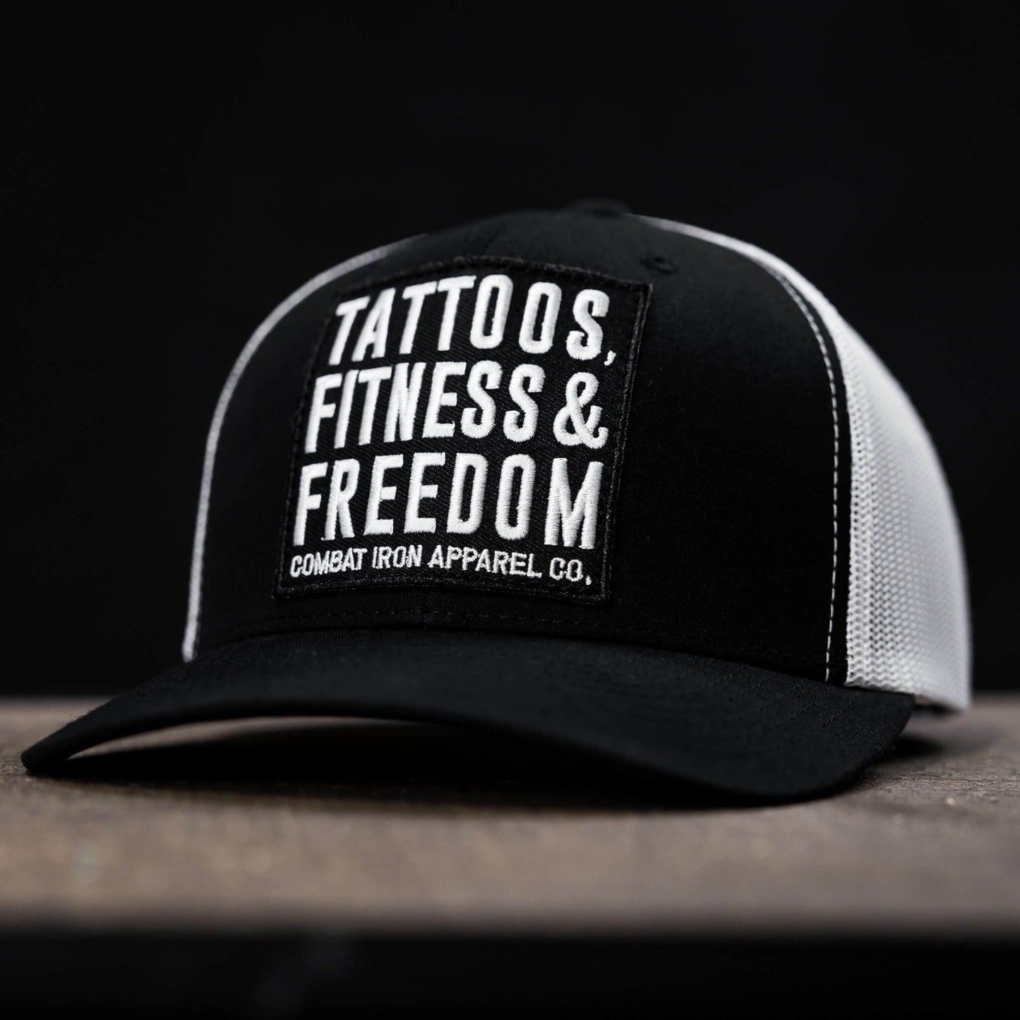 Tattoos, Fitness, & Freedom Black Patch Mid-Profile Mesh Snapback