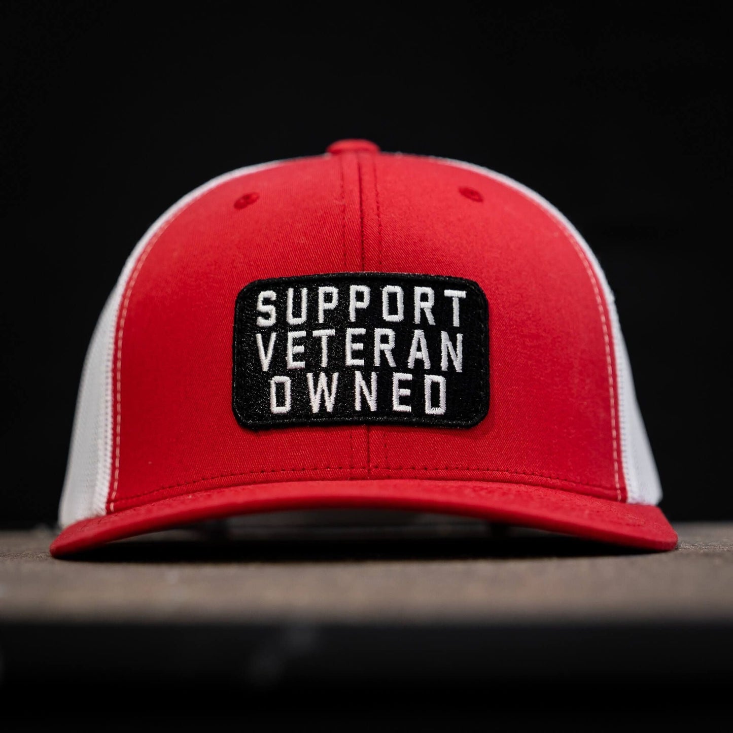 Support Veteran Owned Patch Mid-Profile Mesh Snapback