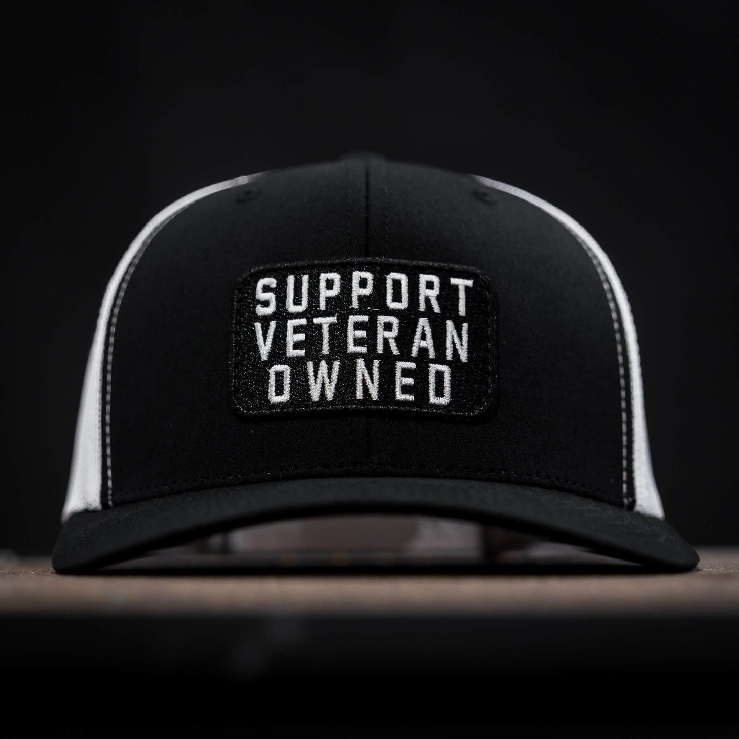 Support Veteran Owned Patch Mid-Profile Mesh Snapback