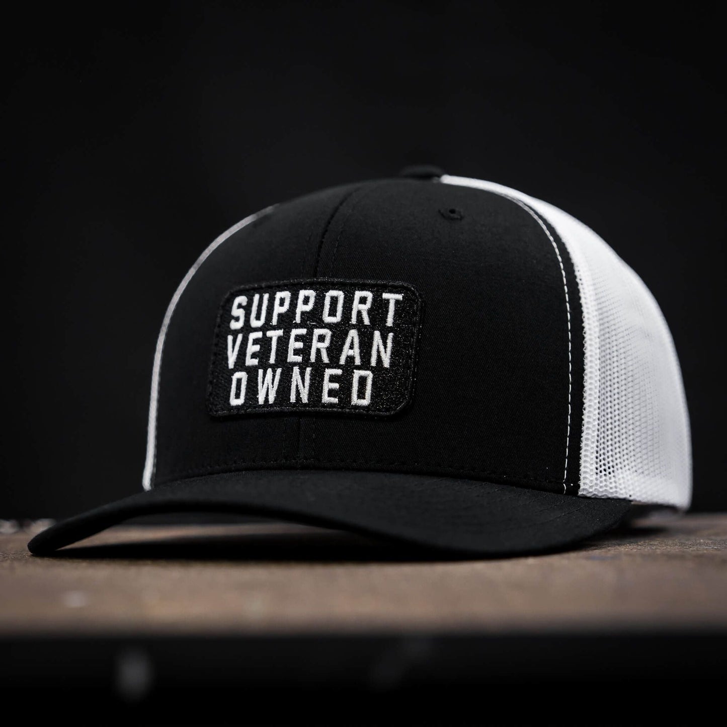 Support Veteran Owned Patch Mid-Profile Mesh Snapback