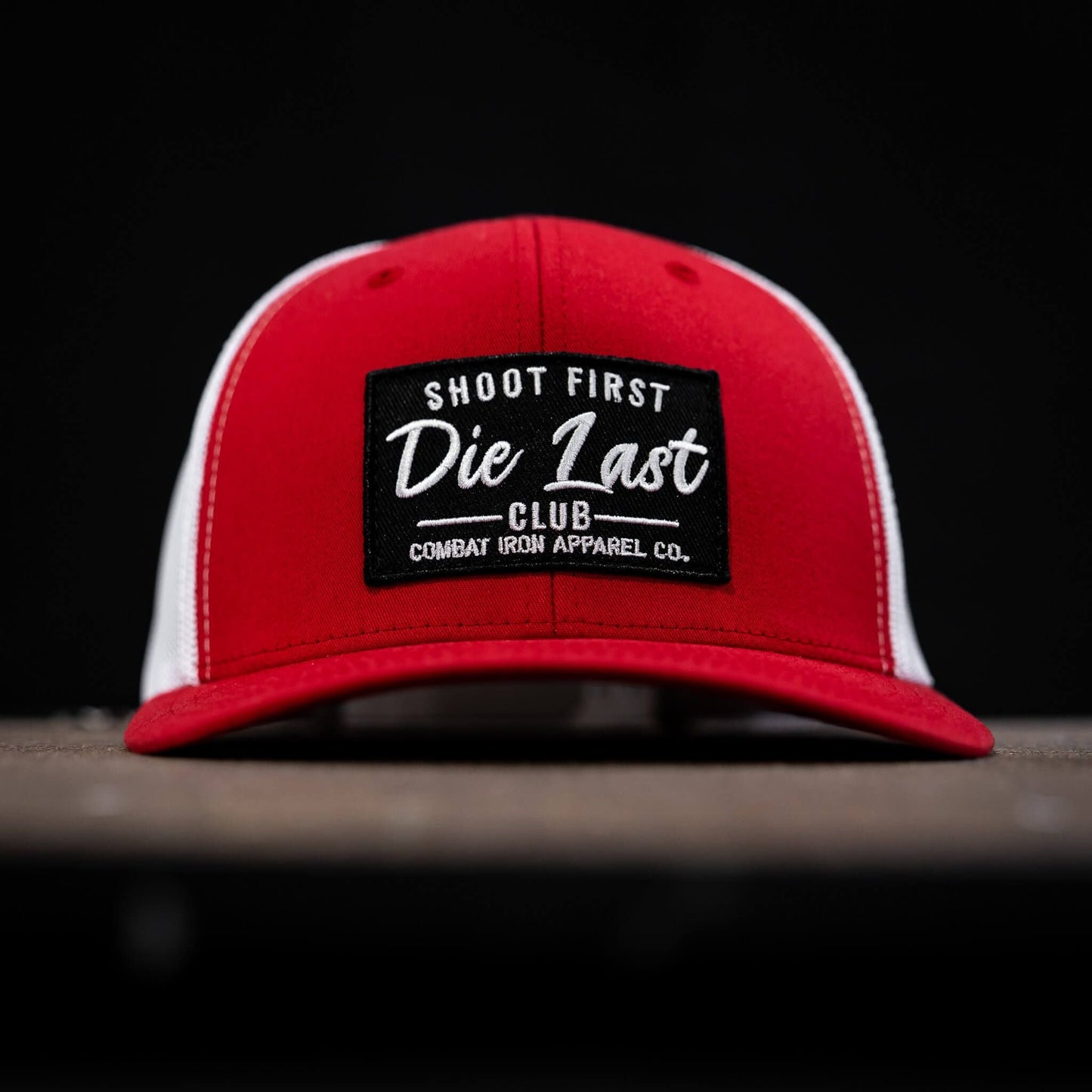 SHOOT FIRST. DIE LAST. CLUB PATCH MID-PROFILE MESH SNAPBACK