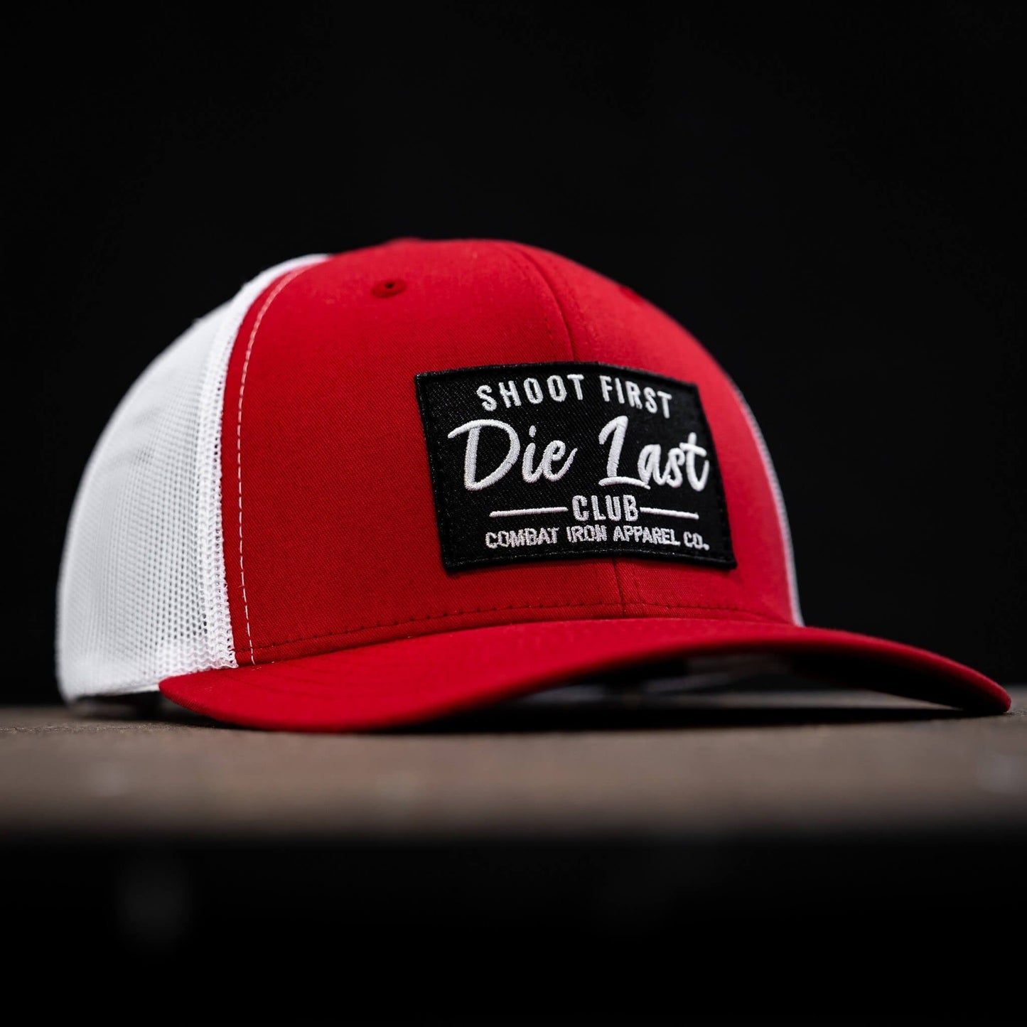 SHOOT FIRST. DIE LAST. CLUB PATCH MID-PROFILE MESH SNAPBACK