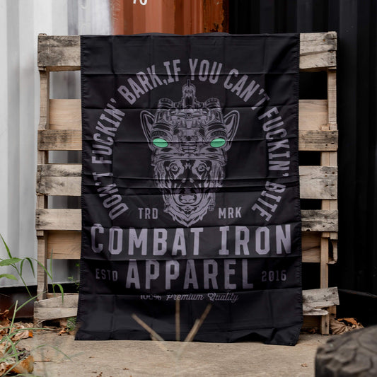 DON'T FUCKIN' BARK IF YOU CAN'T FUCKIN' BITE 3' x 5' Wall Flag