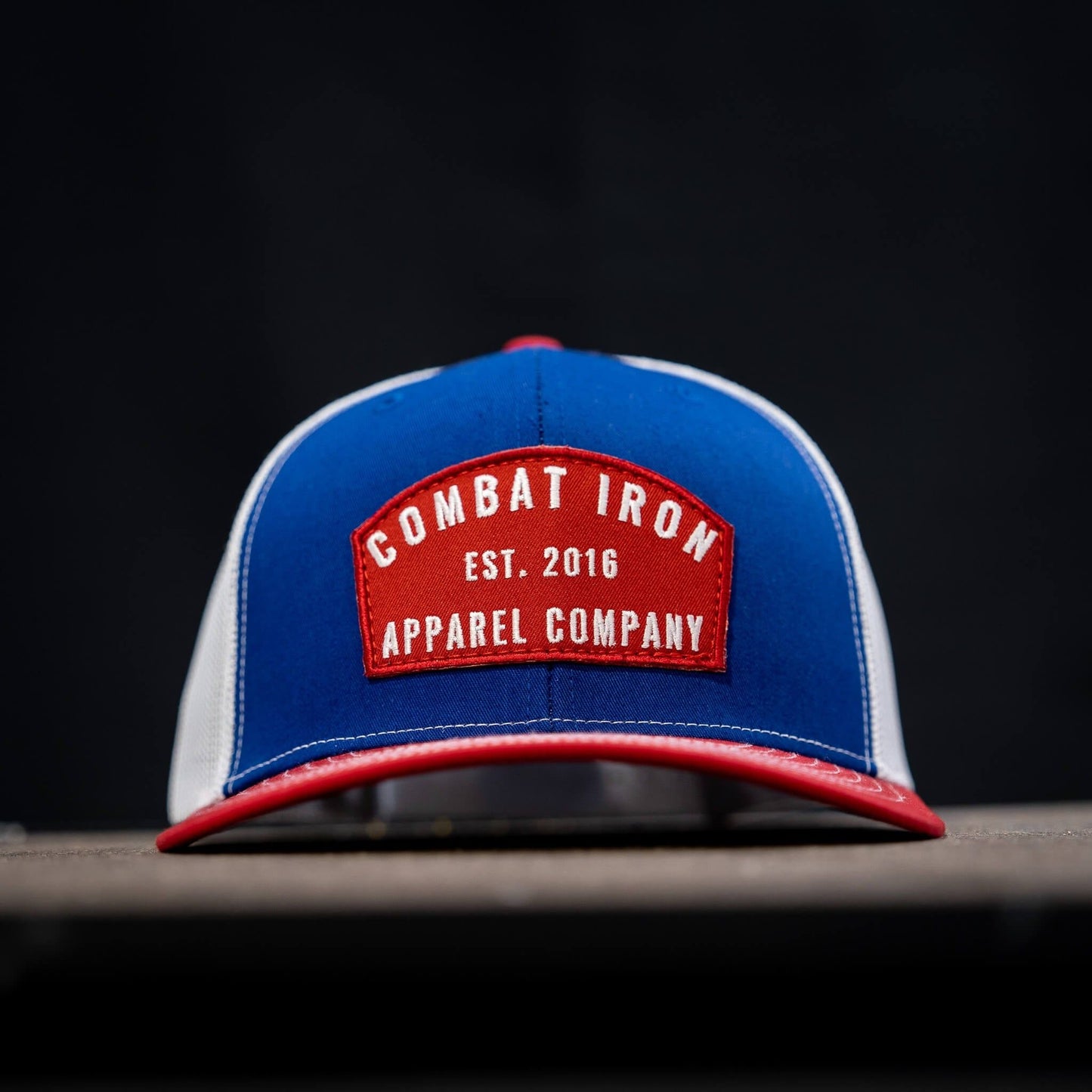 Arched Red Patch Mid-Profile Mesh Snapback