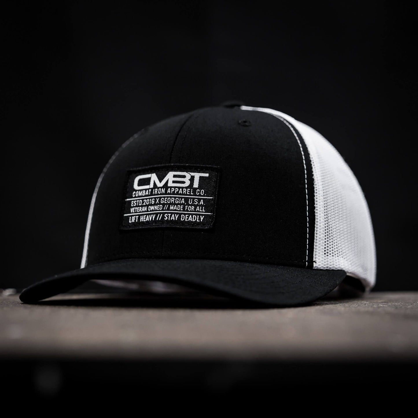 CMBT Standard Black Woven Patch Mid-Profile Mesh Snapback