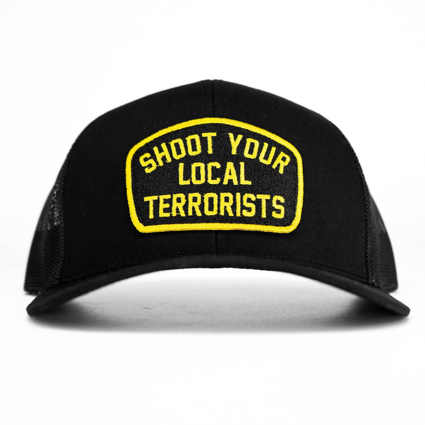 SHOOT YOUR LOCAL TERRORISTS PATCH MESH SNAPBACK