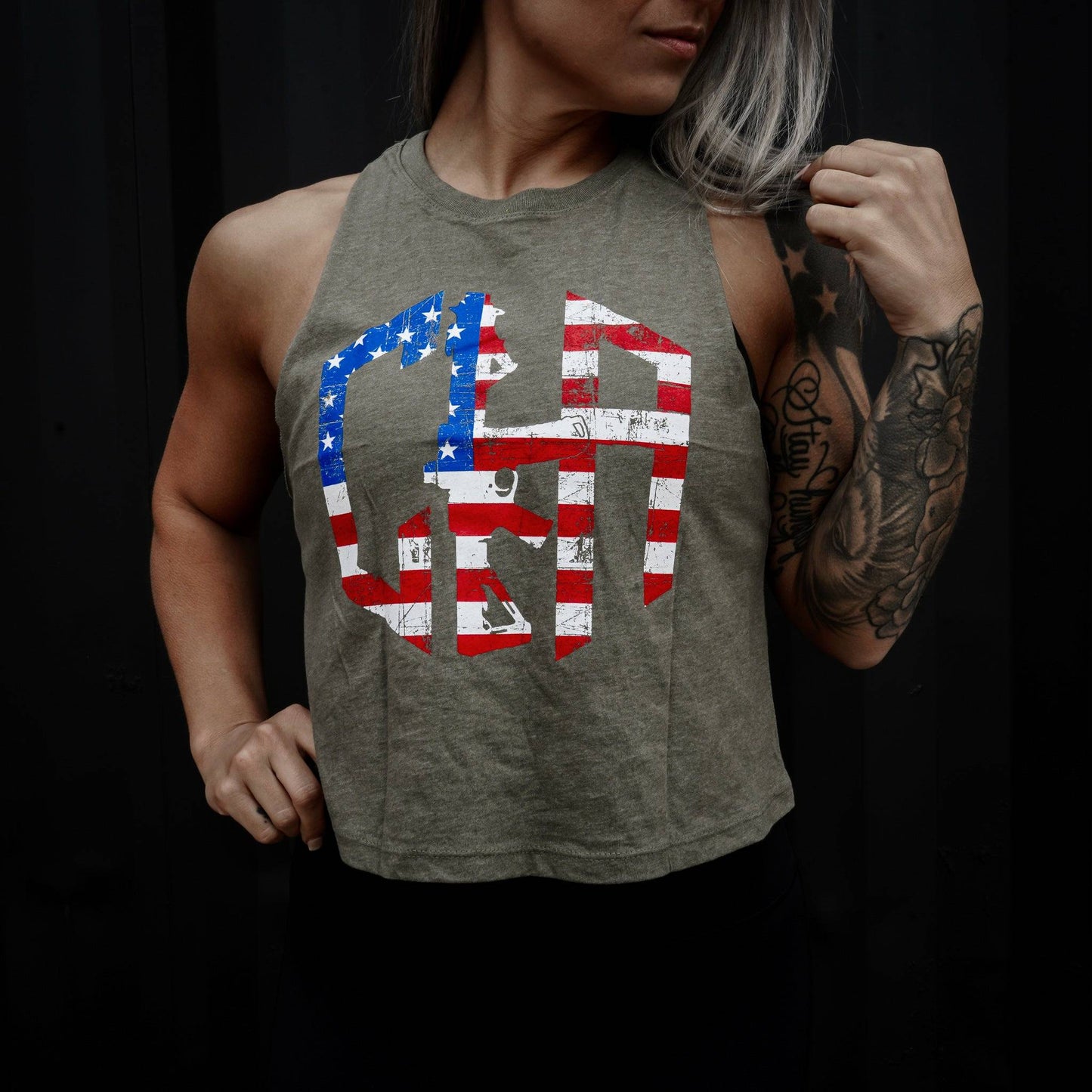 CIA Hex USA Edition Flowy Crop Top