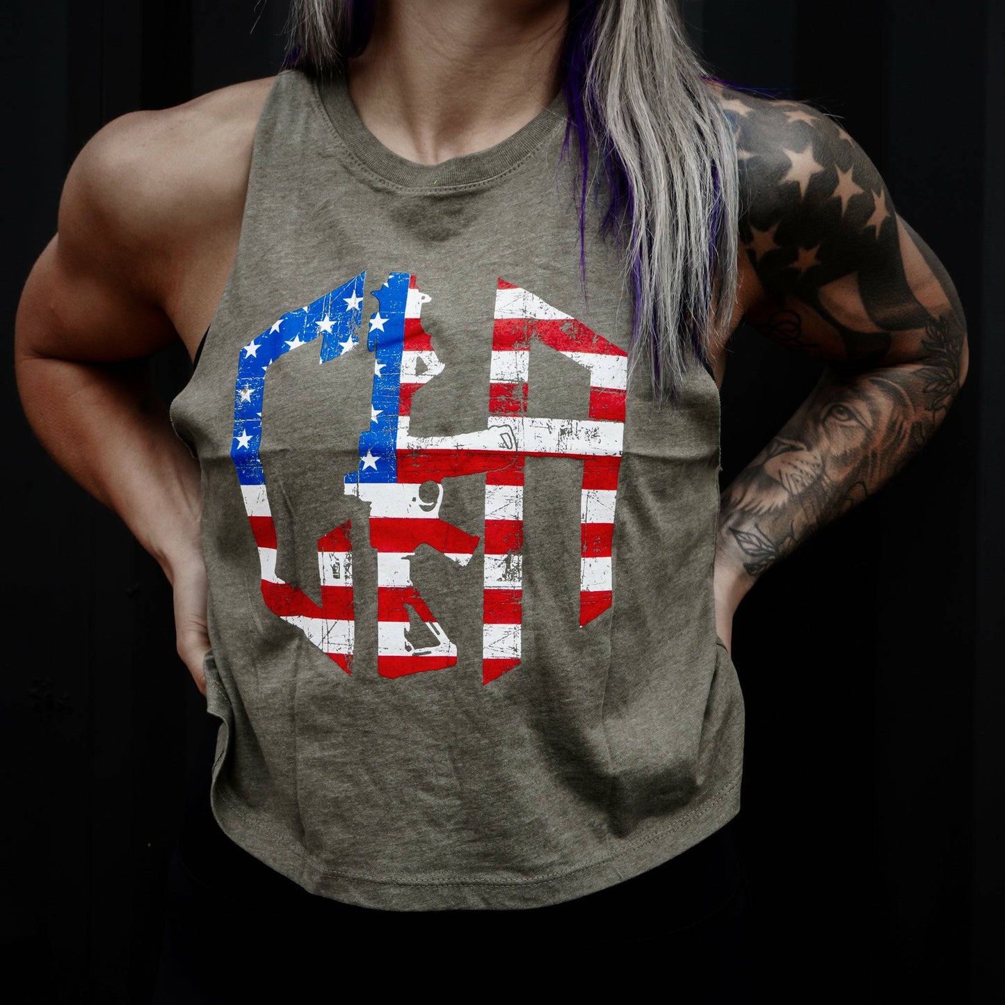 CIA Hex USA Edition Flowy Crop Top