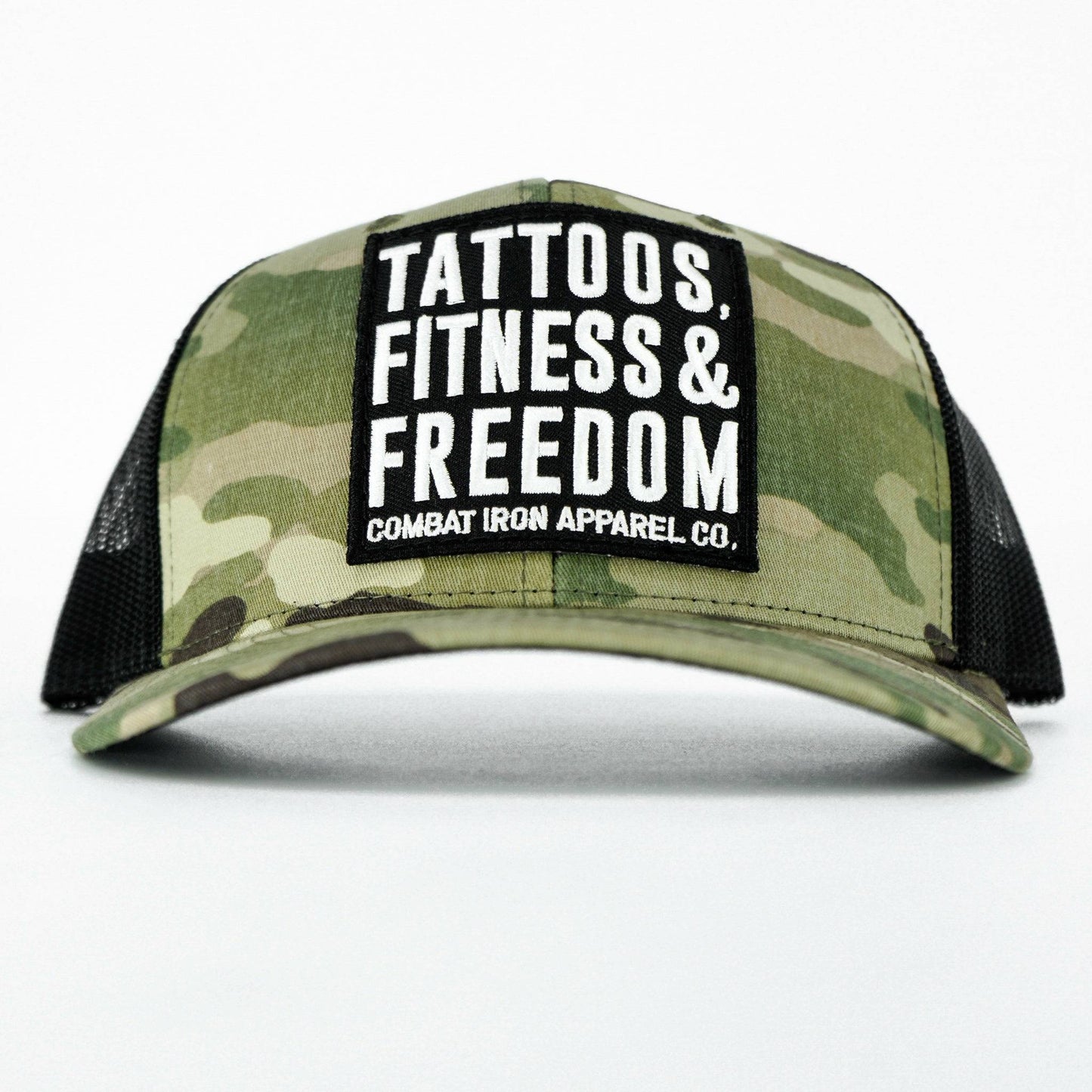 Tattoos, Fitness, & Freedom Black Patch Mid-Profile Mesh Snapback