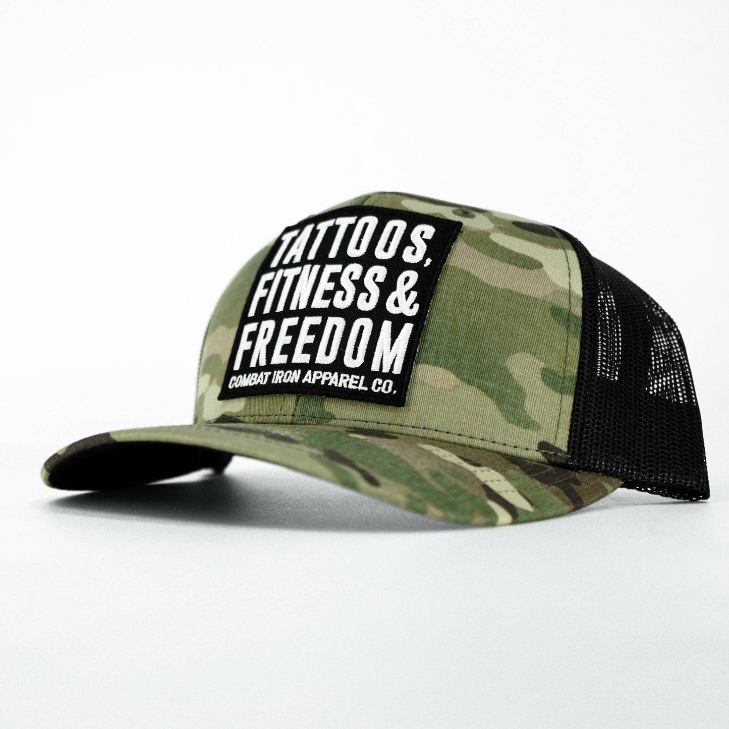 Tattoos, Fitness, & Freedom Black Patch Mid-Profile Mesh Snapback