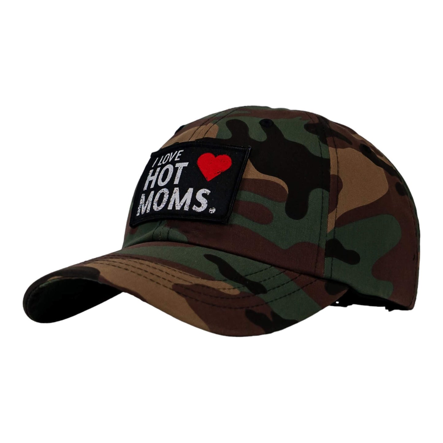 I Love Hot Moms Patch Dad Hat