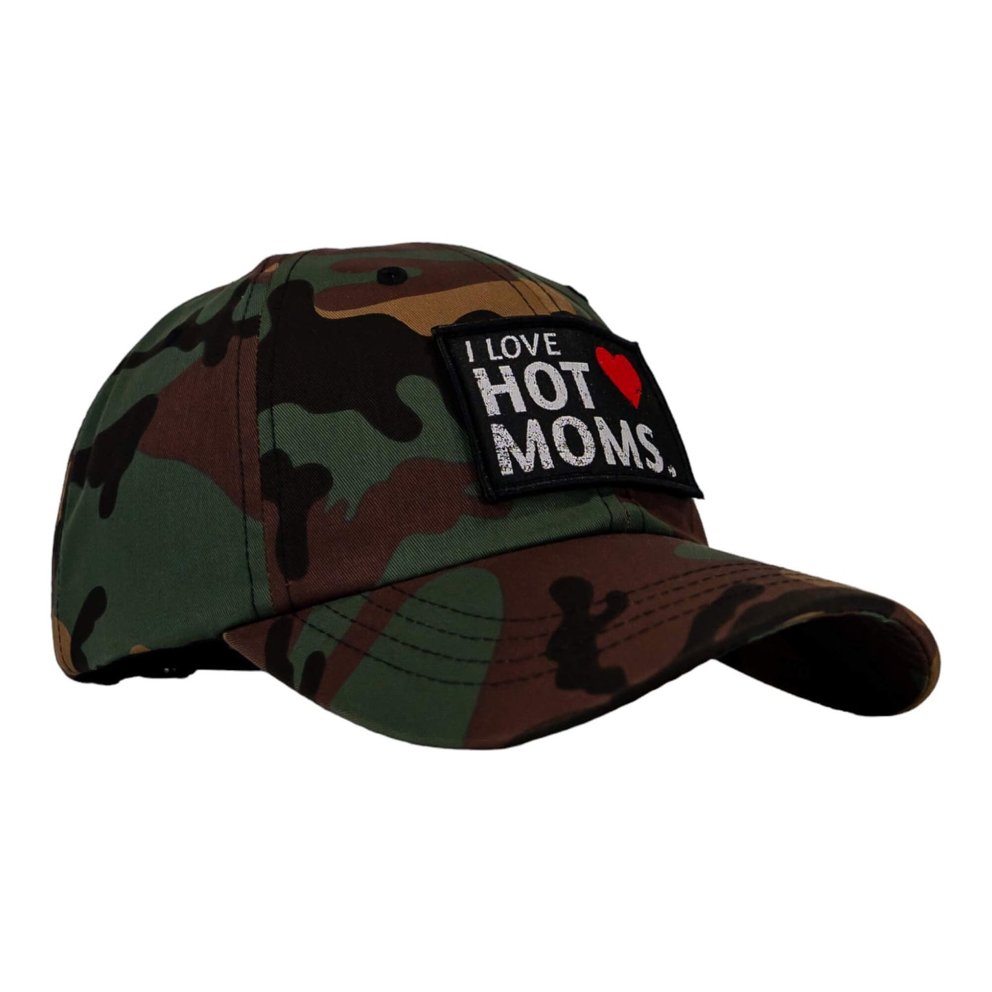 I Love Hot Moms Patch Dad Hat