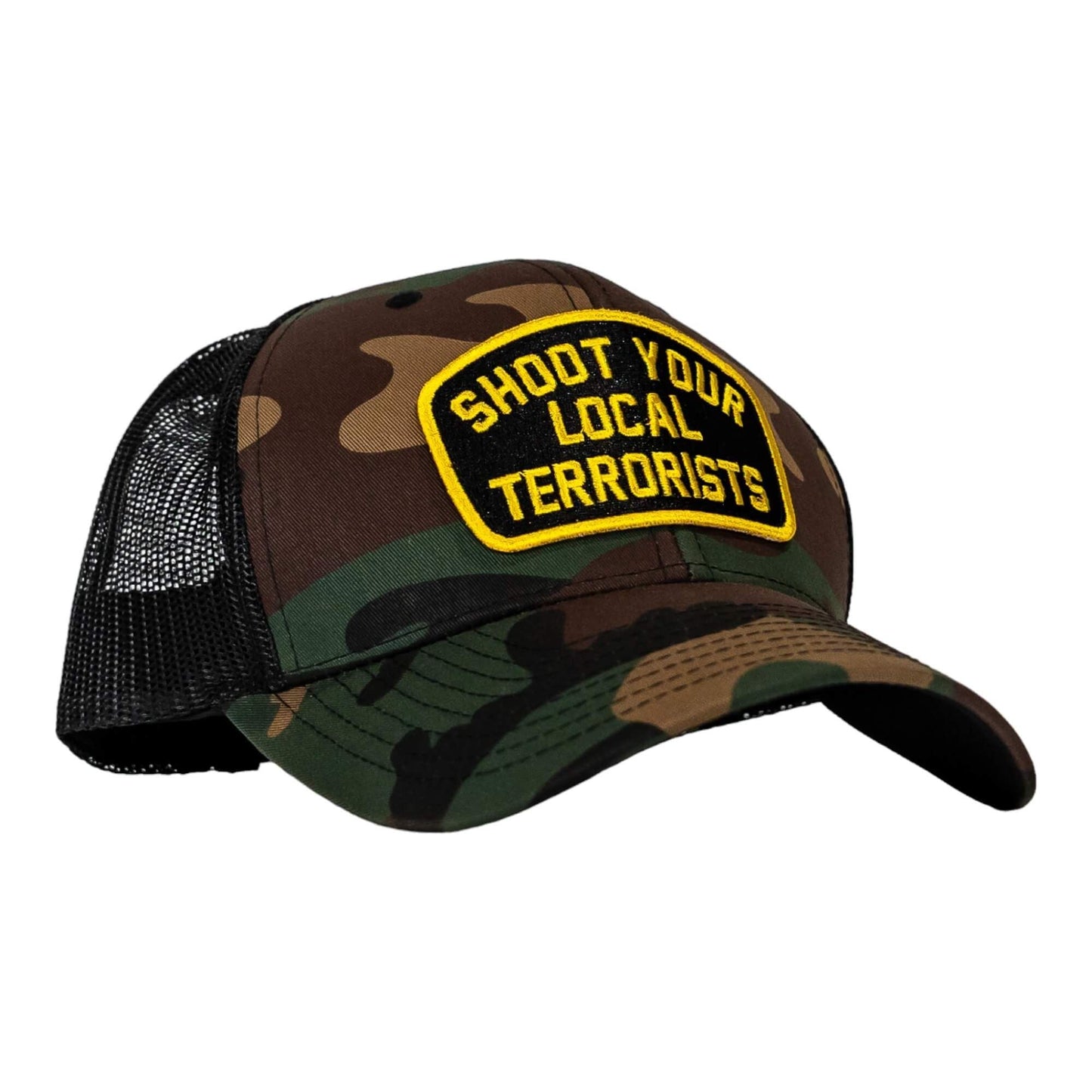 SHOOT YOUR LOCAL TERRORISTS PATCH MESH SNAPBACK