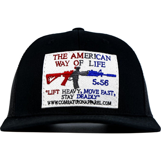 AWOL- American Way Of Life 5.56 White Patch Edition Mid-Profile Mesh Snapback