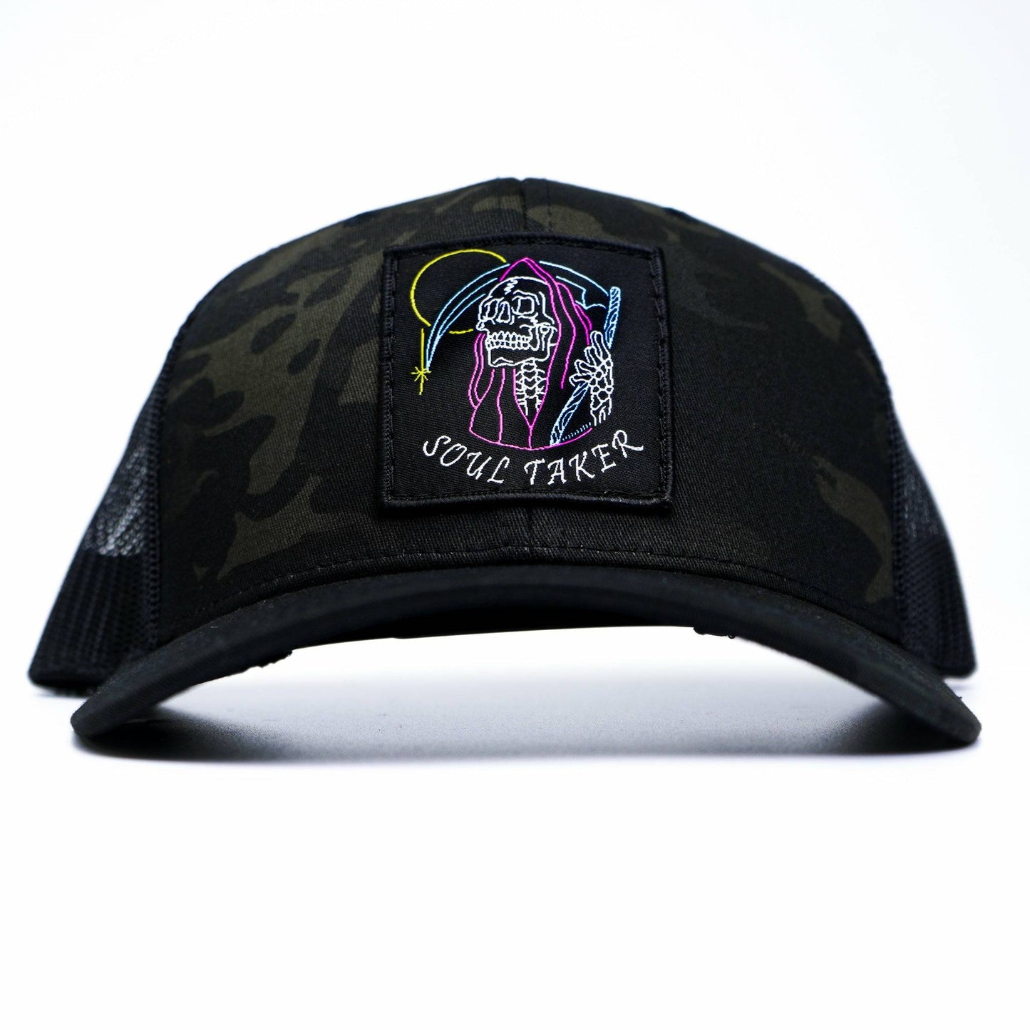 SOUL TAKER REAPER SKULL VINTAGE PATCH MID-PROFILE MESH SNAPBACK