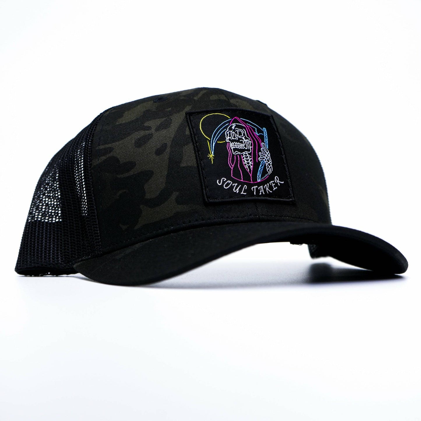 SOUL TAKER REAPER SKULL VINTAGE PATCH MID-PROFILE MESH SNAPBACK