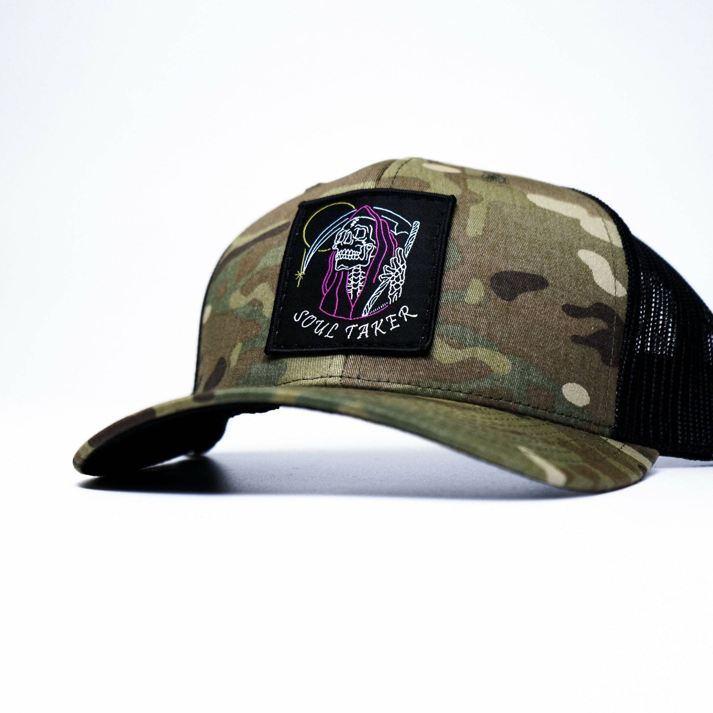 SOUL TAKER REAPER SKULL VINTAGE PATCH MID-PROFILE MESH SNAPBACK