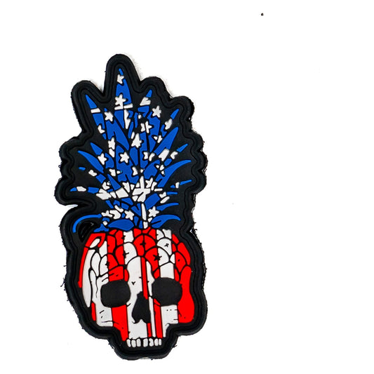 USA Pineapple Skull PVC Patch