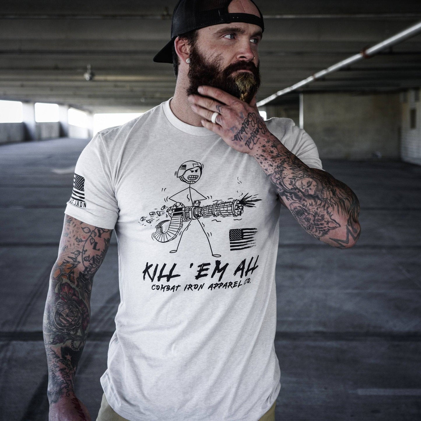 Kill Em' All Machine Gunner Men's T-Shirt