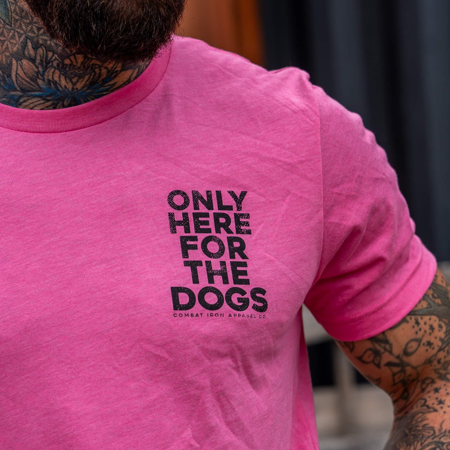 ONLY HERE FOR THE DOGS MEN'S T-SHIRT