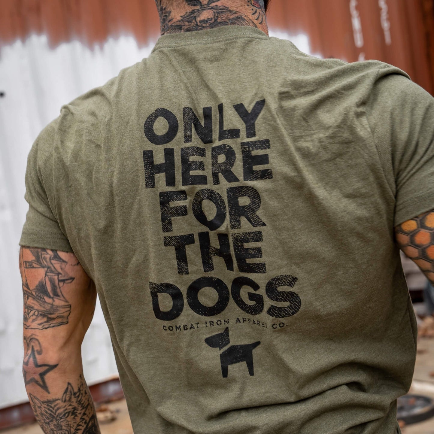 ONLY HERE FOR THE DOGS MEN'S T-SHIRT