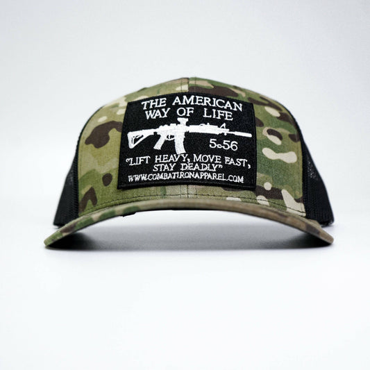 AWOL- American Way Of Life 5.56 Black Patch Edition Mid-Profile Mesh Snapback