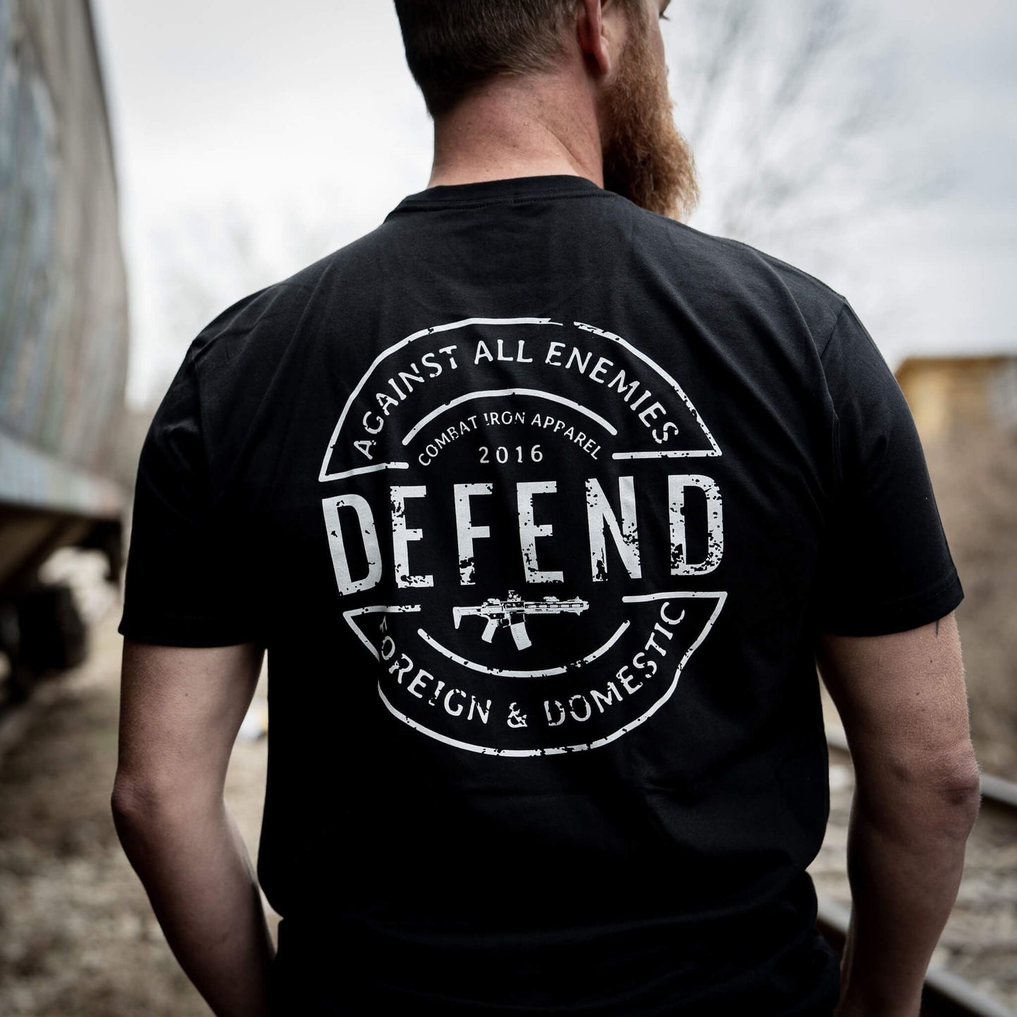 DEFEND AGAINST ALL ENEMIES MEN'S T-SHIRT