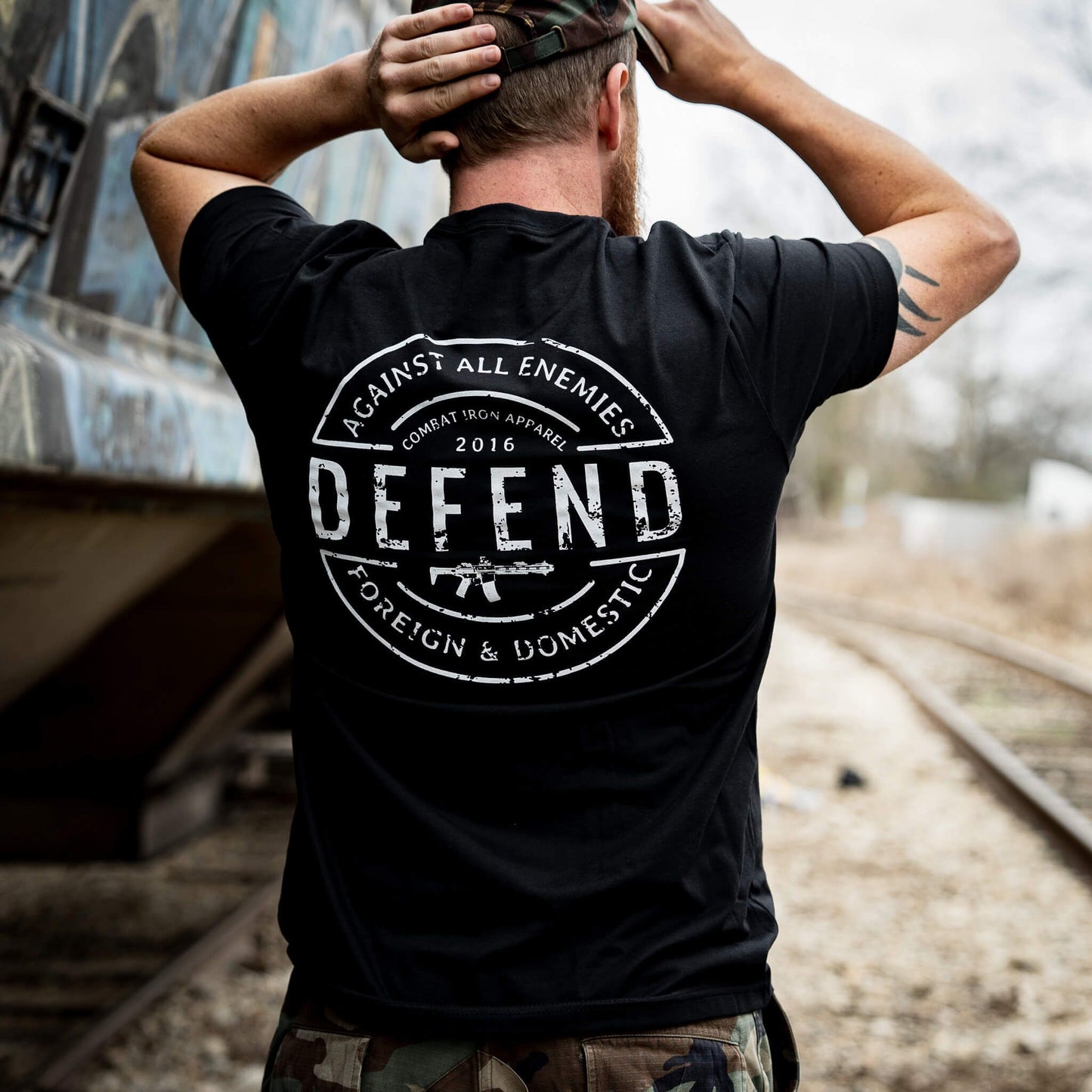 DEFEND AGAINST ALL ENEMIES MEN'S T-SHIRT