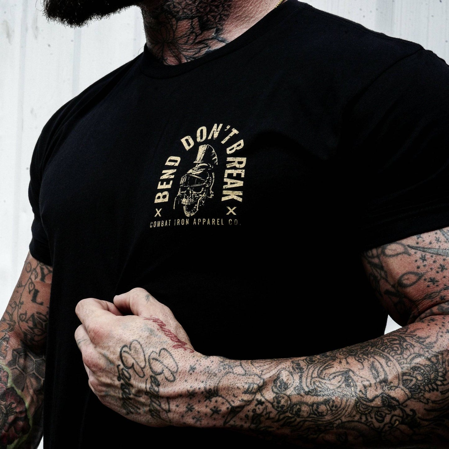 Bend Don't Break Barbell Skull Men's T-Shirt