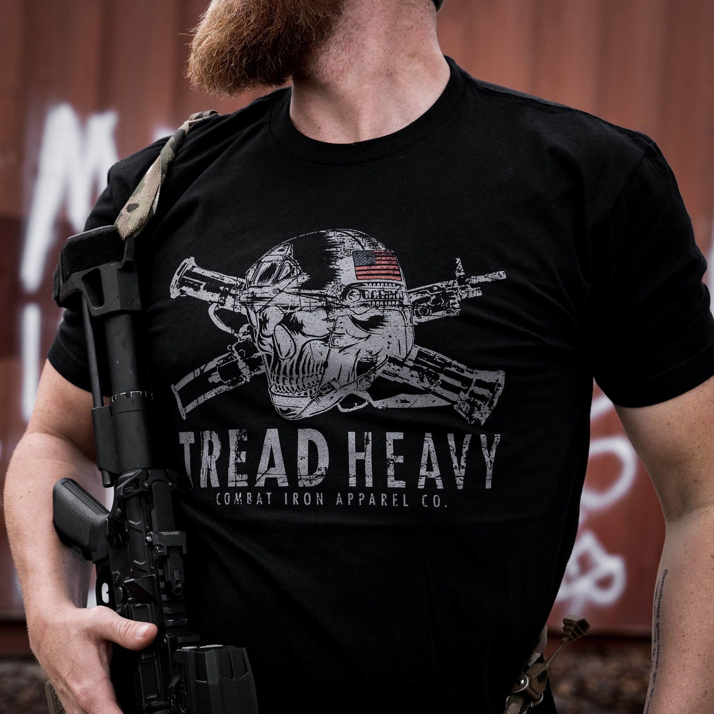 Tread Heavy Skull Operator Men's T-Shirt