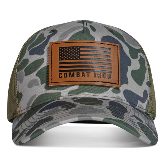 US Flag Leather Patch SnapBack