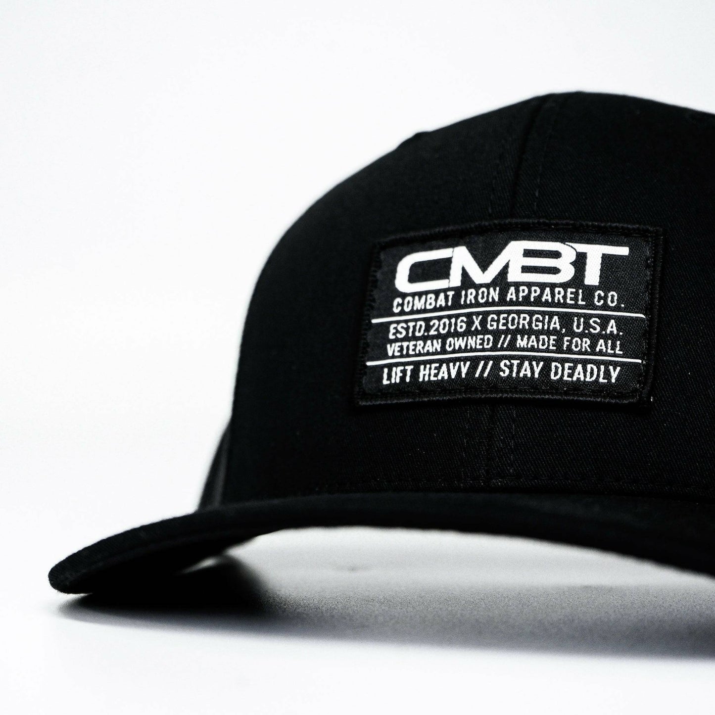 CMBT Standard Black Woven Patch Mid-Profile Mesh Snapback