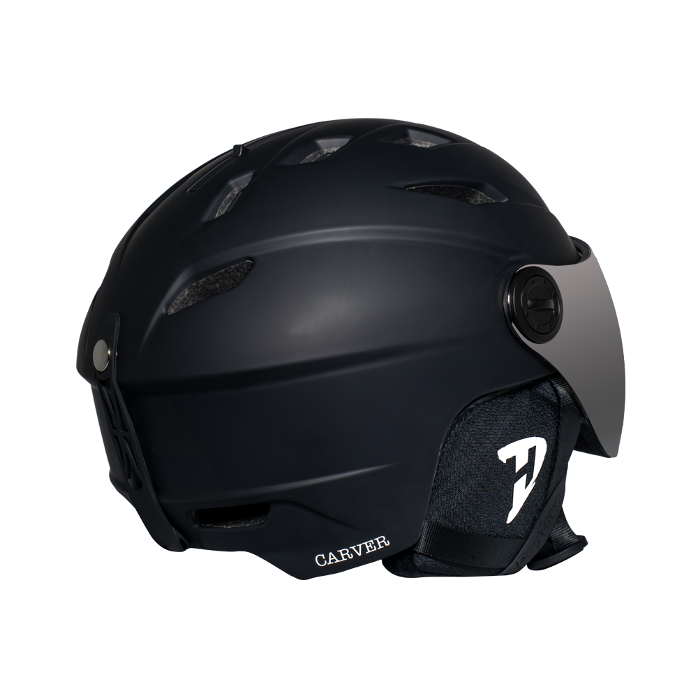 Daytona Carver Ski Helmet - Adjustable Ski Helmet for Men, Women & Youth - Dull Black with Anti-Fog Visor