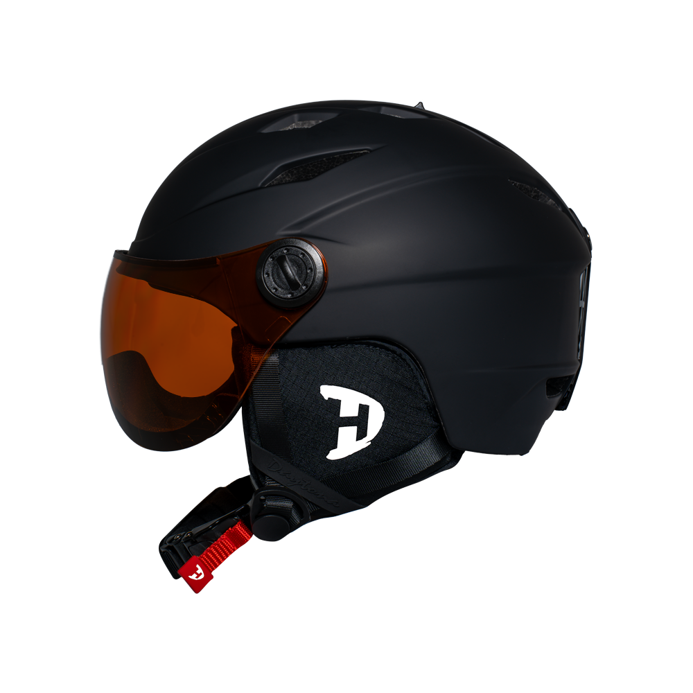 Daytona Carver Ski Helmet - Adjustable Ski Helmet for Men, Women & Youth - Dull Black with Anti-Fog Visor