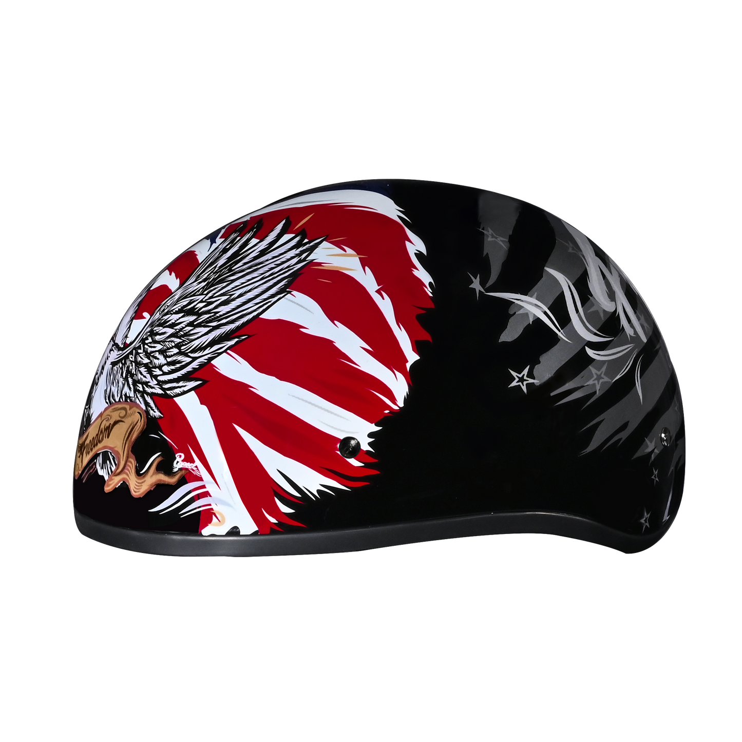 DOT Approved Daytona Motorcycle Half Face Helmet - Skull Cap Graphics for Men & Women, Scooters, ATVs, UTVs & Choppers - W/ Freedom 2.0