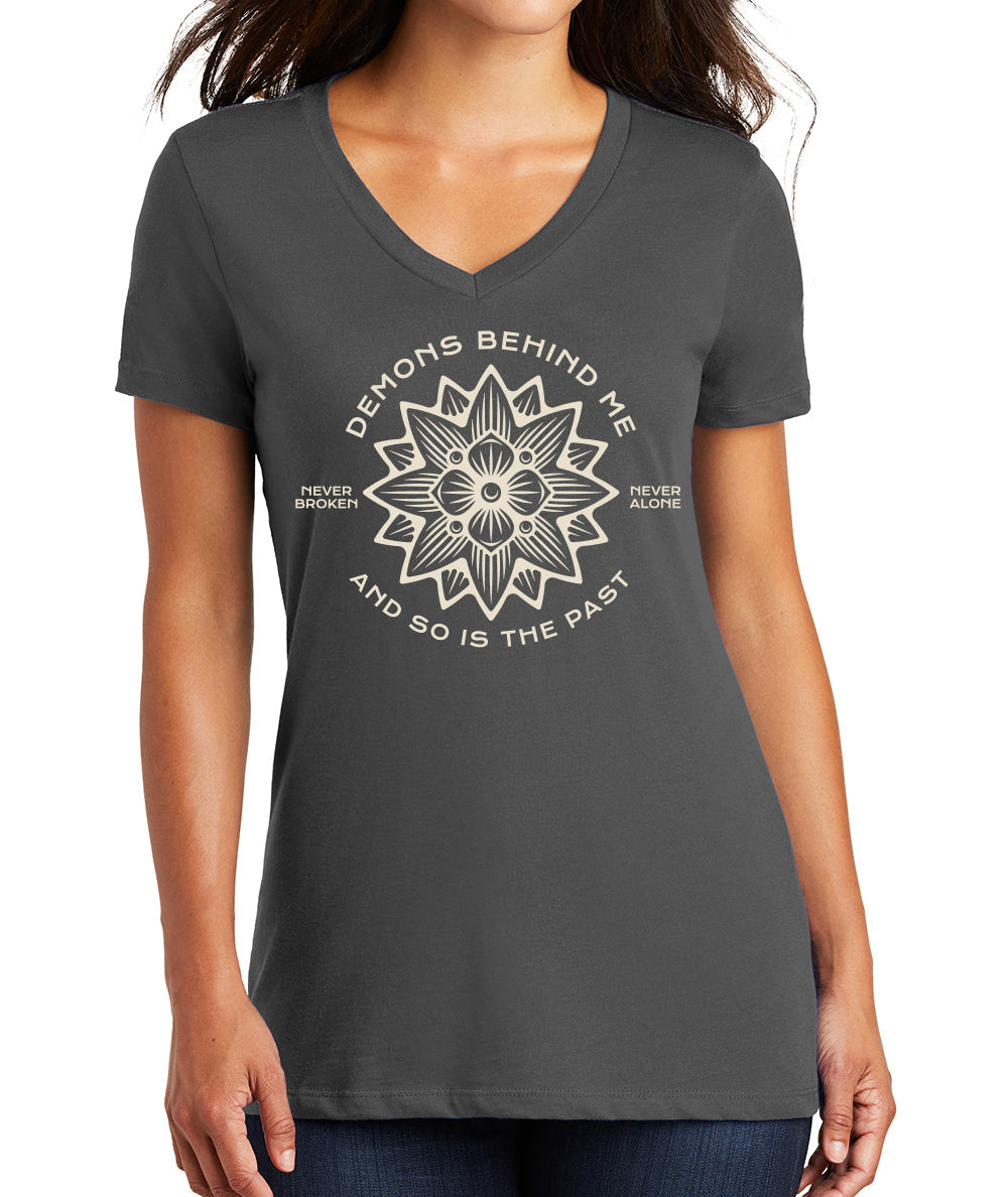 Women's Lotus Deep V  T- Shirt