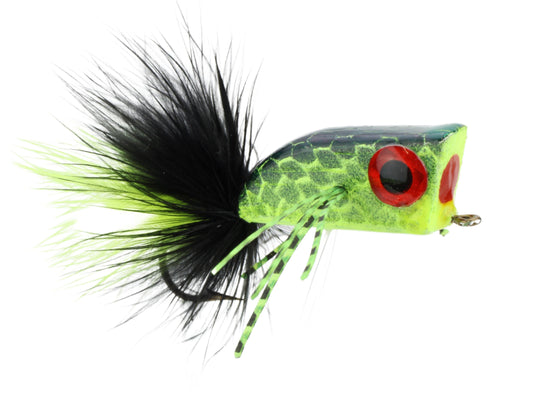 Crease Minnow, size 2 | Chartreuse and Black | Qty. 4 | Wild Water Fly Fishing