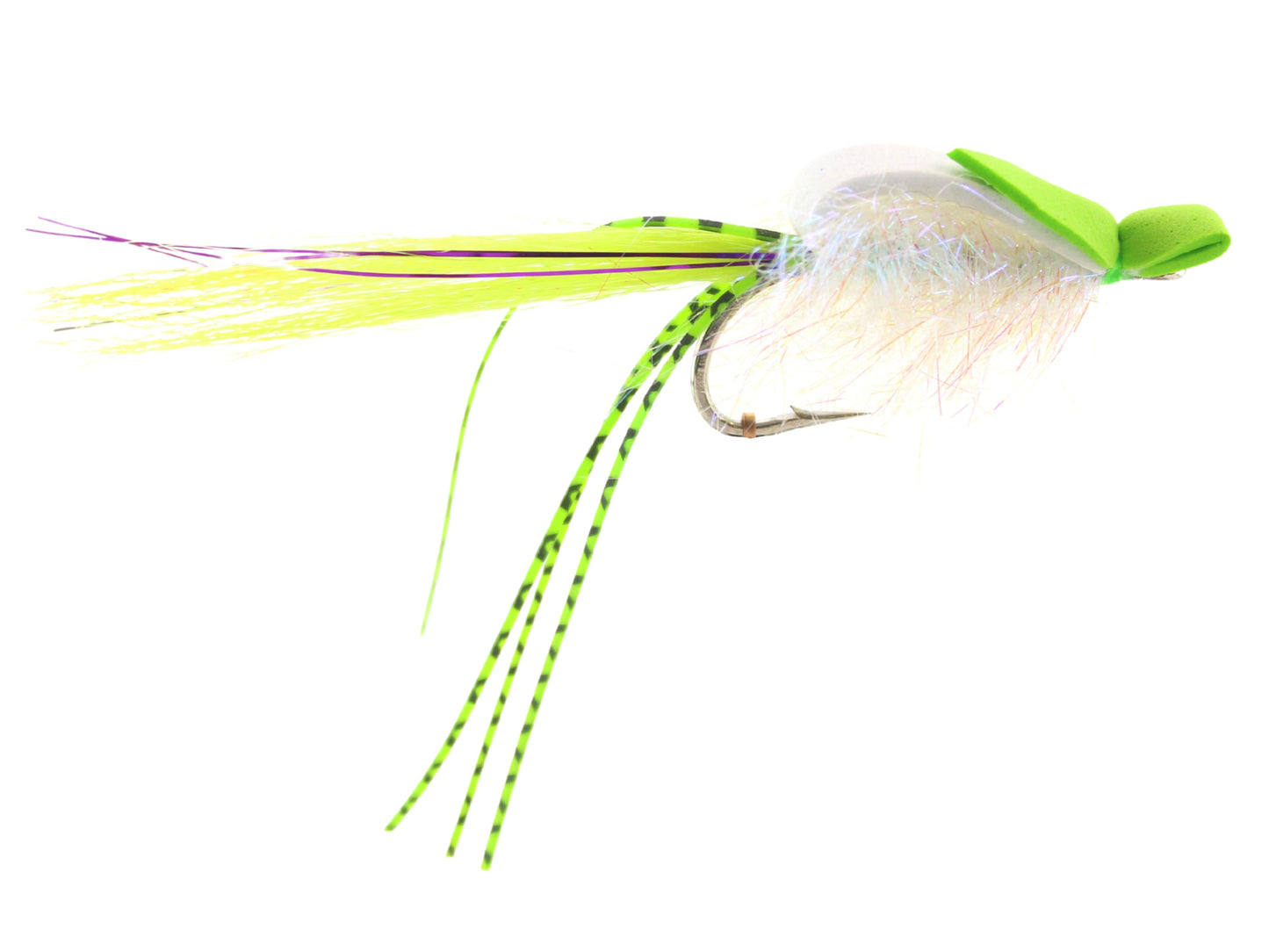 Chartreuse and White Saltwater EP Foam Fly, size 2/0 | Qty. 2 | Wild Water Fly Fishing