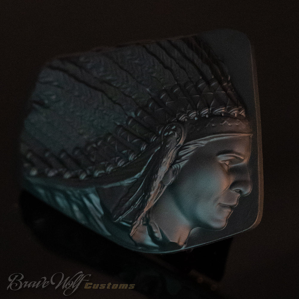 Indian Scout Mid-Frame 3D Emblem - Chief Warbonnet