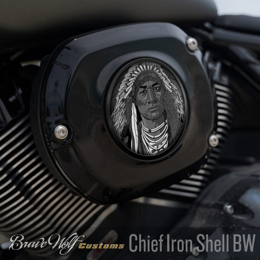 Chief Iron Shell - 5 Inch Decal (B&W)