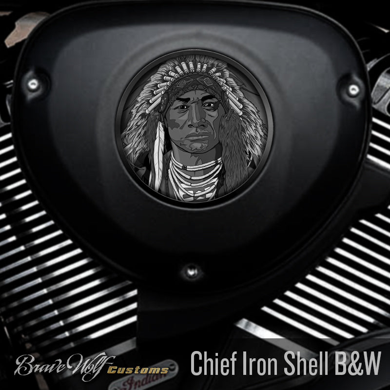 Chief Iron Shell - 5 Inch Decal (B&W)