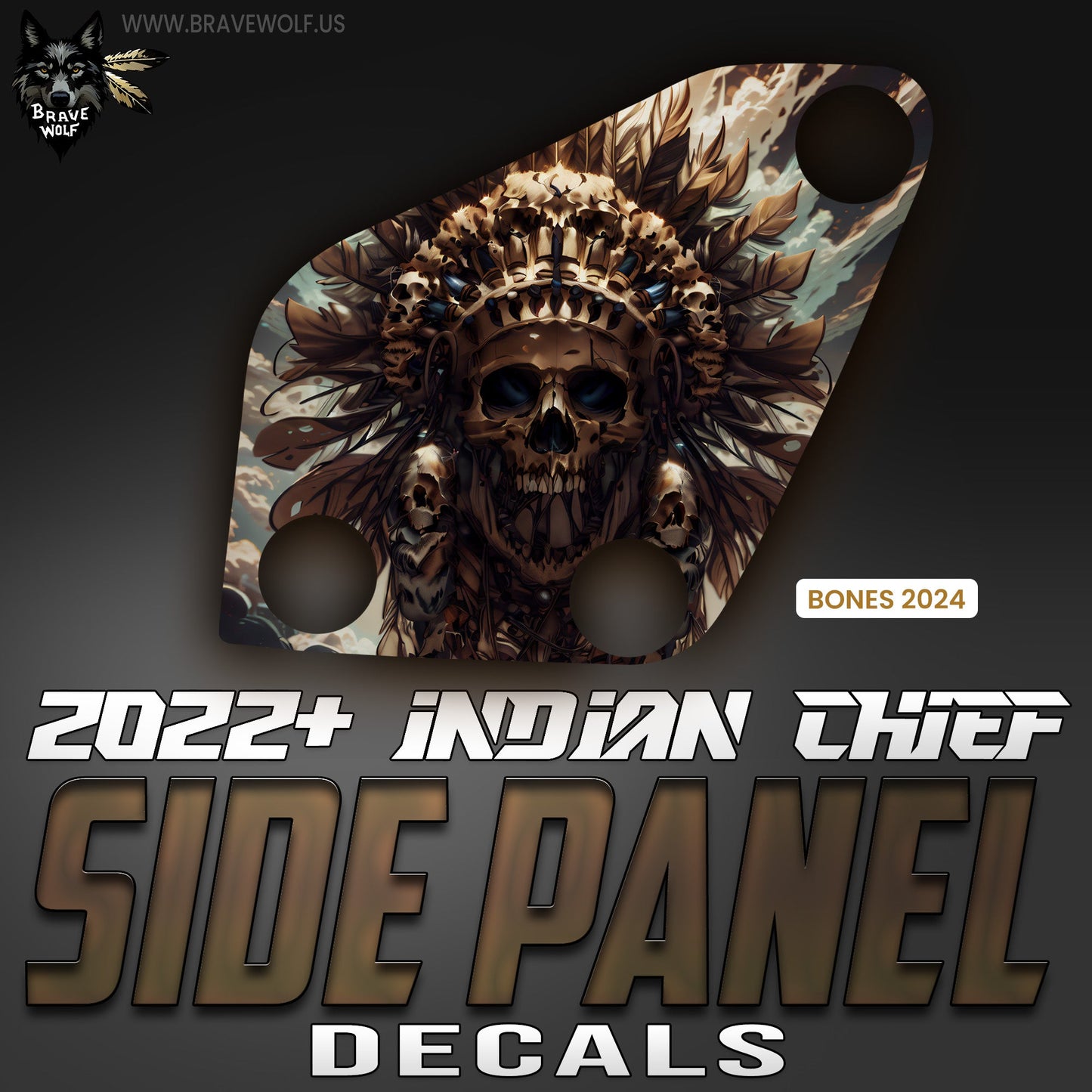 Bones 2024 - Indian Chief Side Panel Decal Set - Color