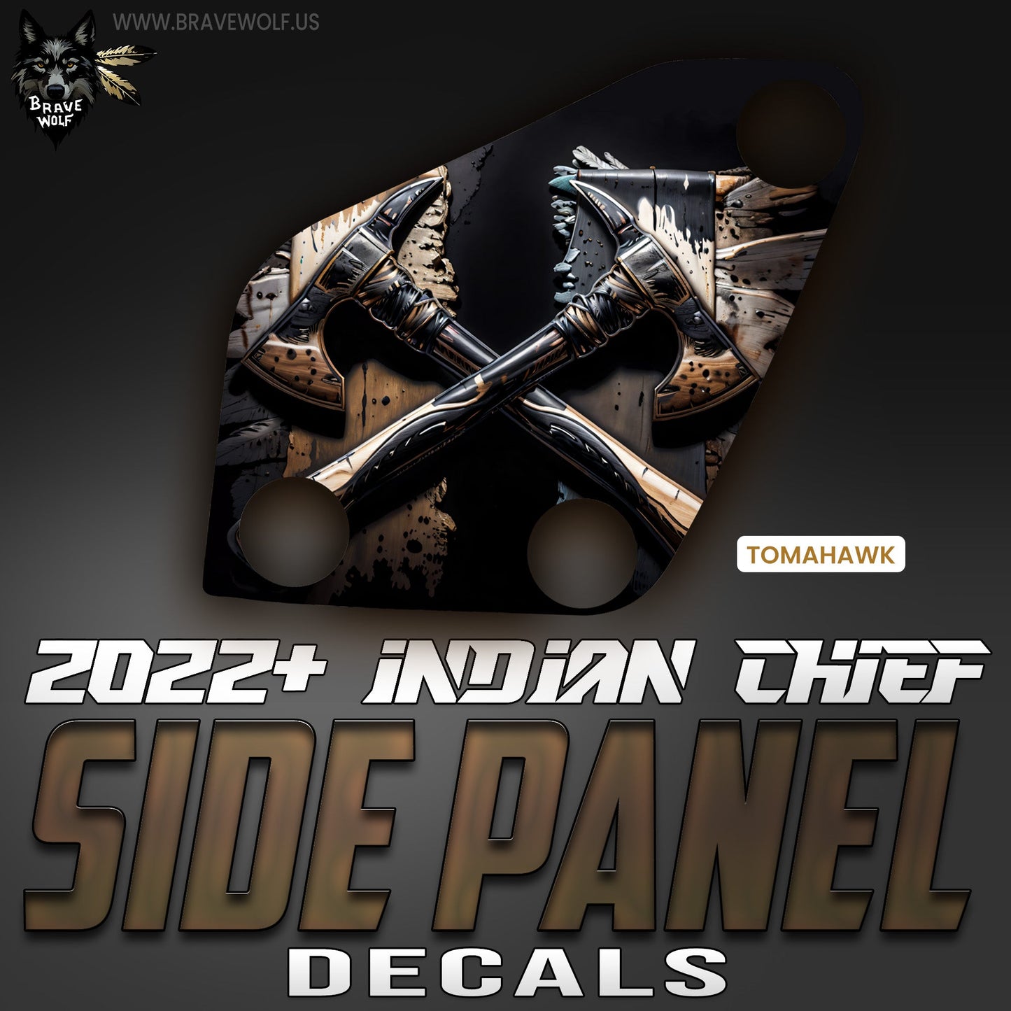 Tomahawks - Indian Chief Side Panel Decal Set - Color