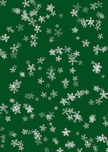 Snowflakes on Green Background