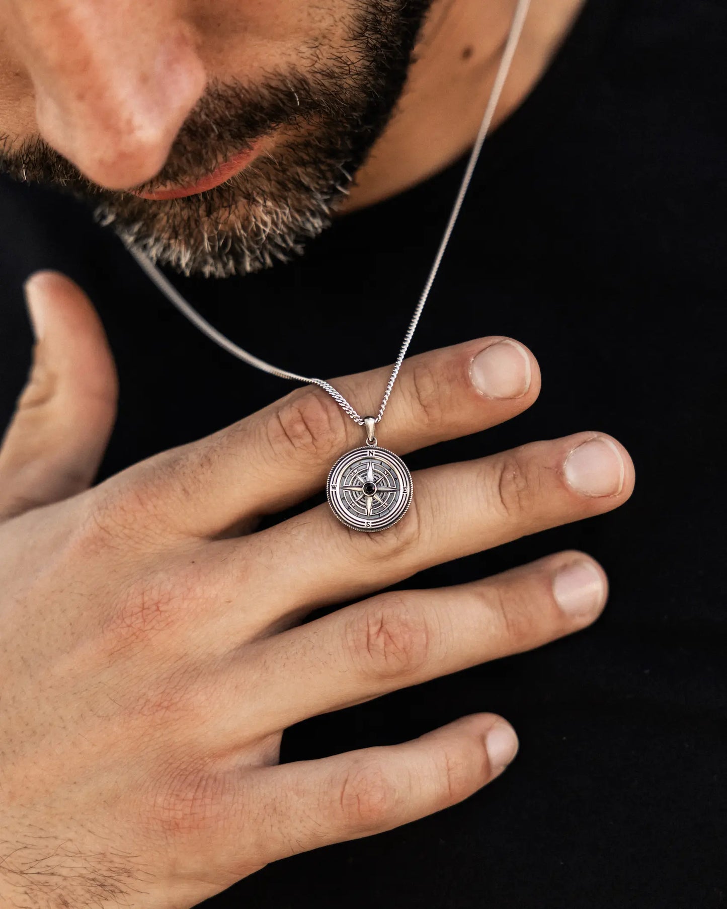 Compass Pendant - Sterling Silver