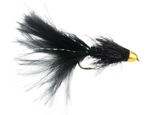 Cone Head Wooly Bugger, Size 8 | Black | Qty. 4 | Wild Water Fly Fishing