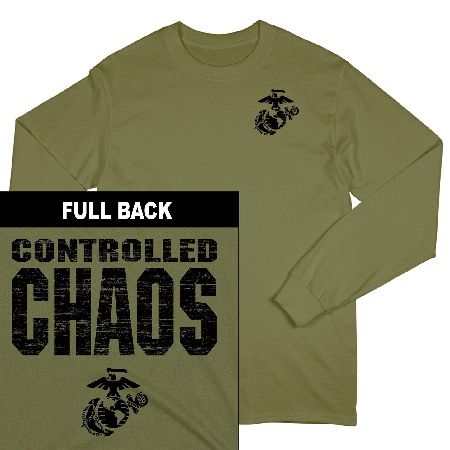 Marines Controlled Chaos 2-Sided Long Sleeve Tee